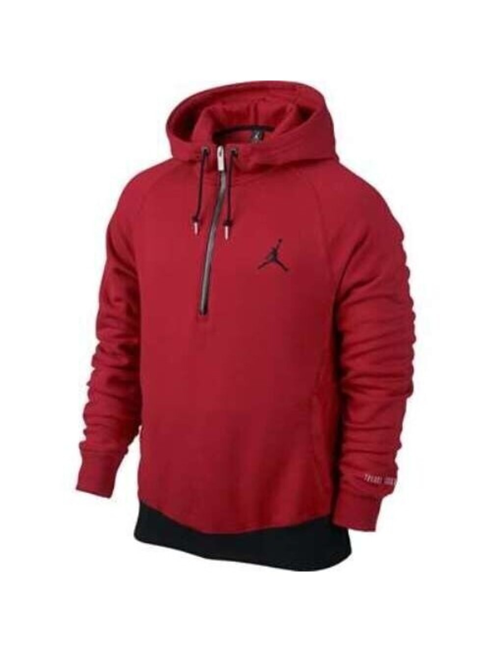 NIKE JORDAN JUMPMAN RETRO 11 1/4 ZIP PULLOVER HOODIE SWEATSHIRT RED MENS SMALL